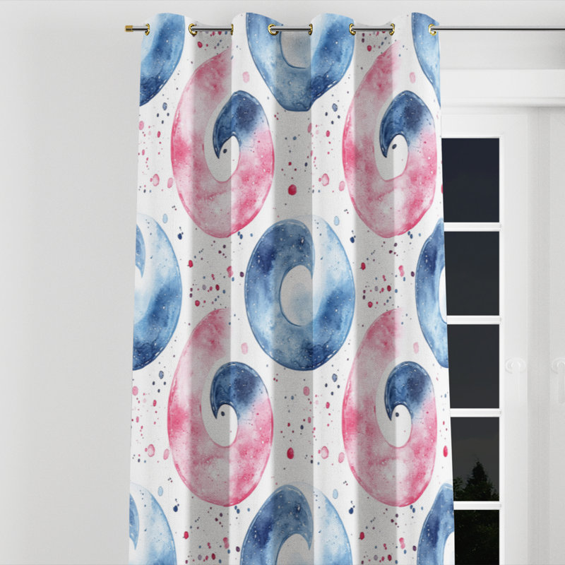 Symbol For Girls Window curtains - Modern Bairon Grommet Curtain - 1 Panel, 52" W x 63" L, Silver Grommets