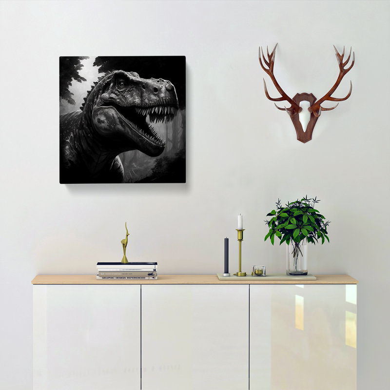 Tyrannosaurus Rex Drawing No.1 - Wrapped Canvas
