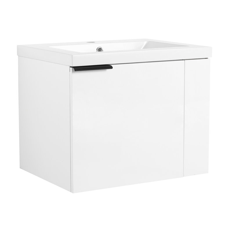 Meuble-lavabo robuste et élégant avec rangement spacieux et portes à fermeture en douceur