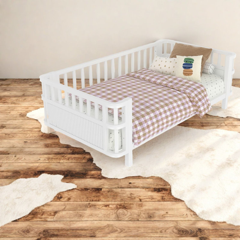 Lits simples blancs robustes, fer et conception en MDF pour le confort des enfants