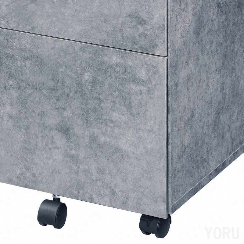 Classeur, industriel, faux béton pour bureau - argent
