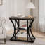 Table de bout à 3 niveaux avec tablettes de rangement, table d'appoint industrielle rustique pour le salon-755438821