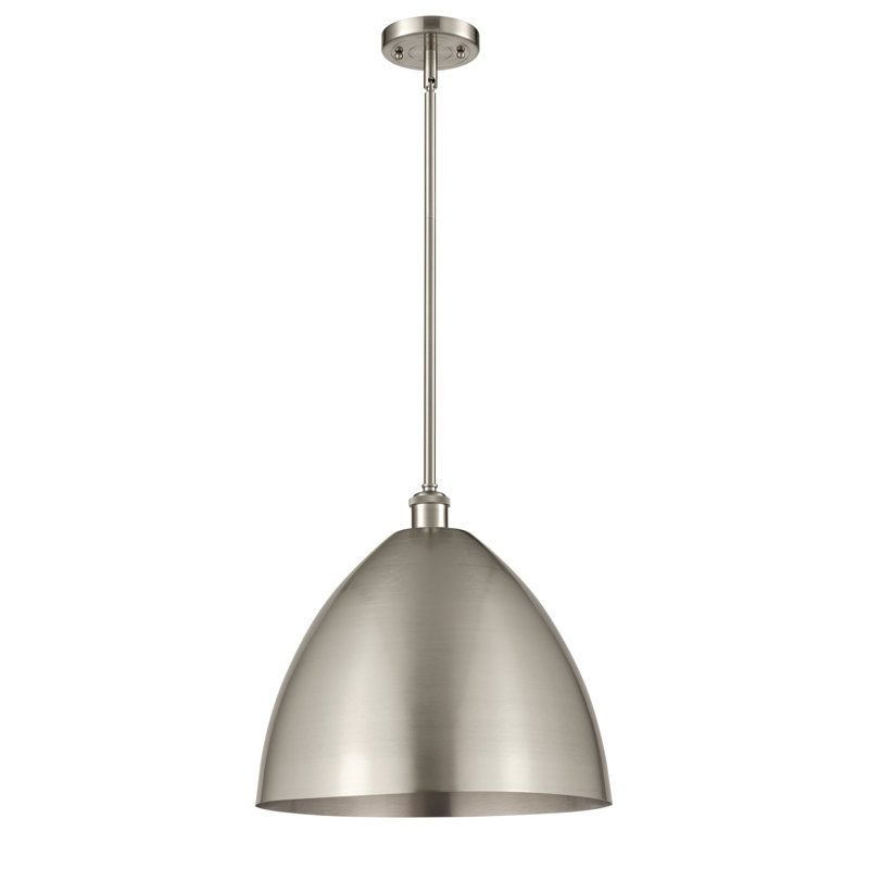 Luminaire suspendu conique à 1 lumière, Nickel satiné brossé, Nickel satiné brossé