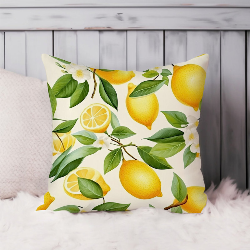 Food and Kitchen Lemon Pattern XII Cottage, 18"H x 18"W