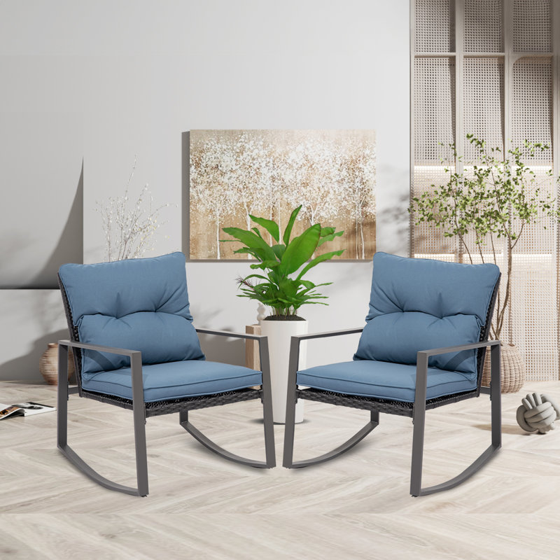 Chaise berçante d'extérieur en osier Jatyra