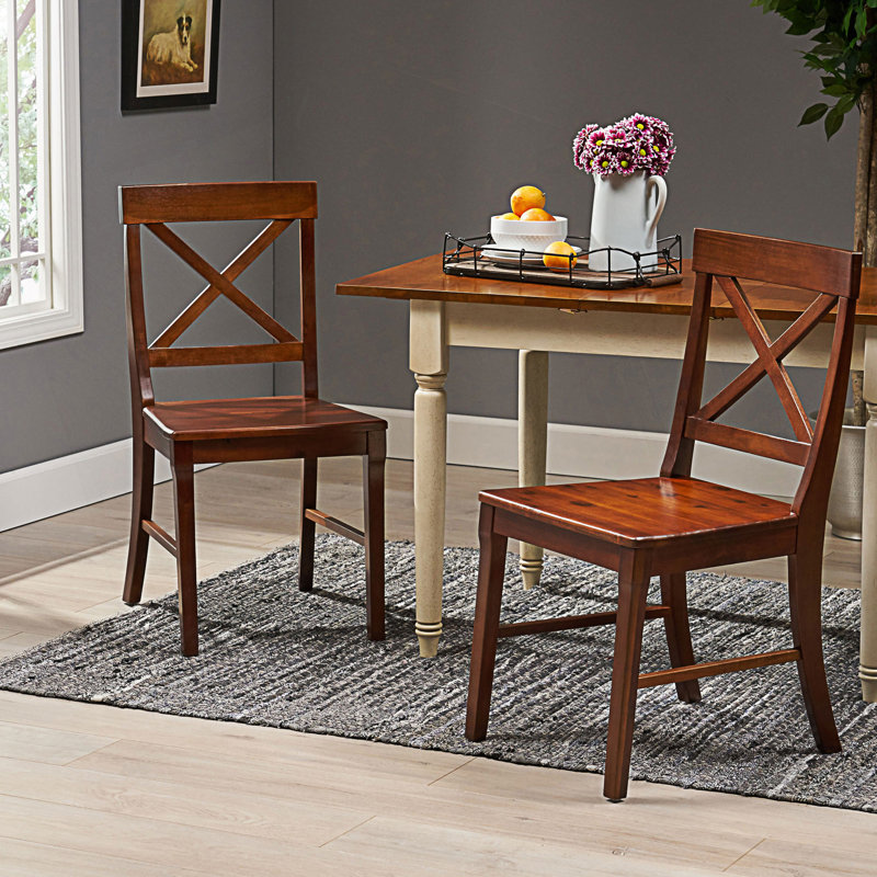 Ensemble de 2 chaises de style campagnard traditionnel, Brun
