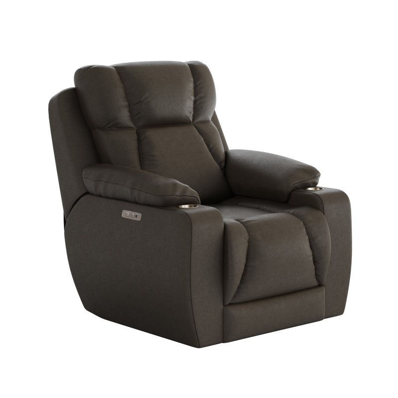 Fauteuil inclinable en cuir pour homme, Cuir véritable brun