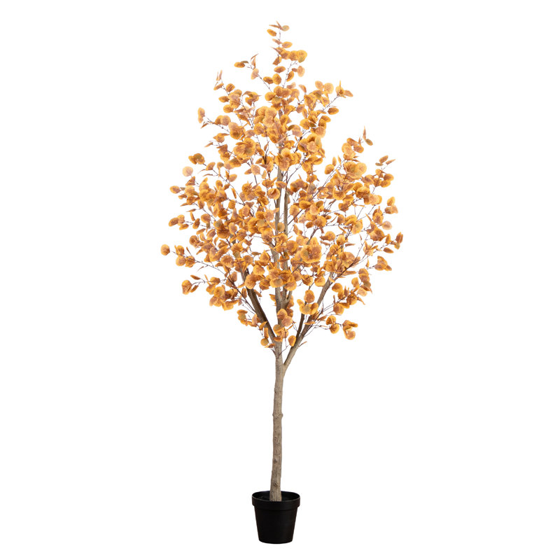 Arbre d'eucalyptus artificiel automne automne, H 96 po x l 46 po x P 46 po