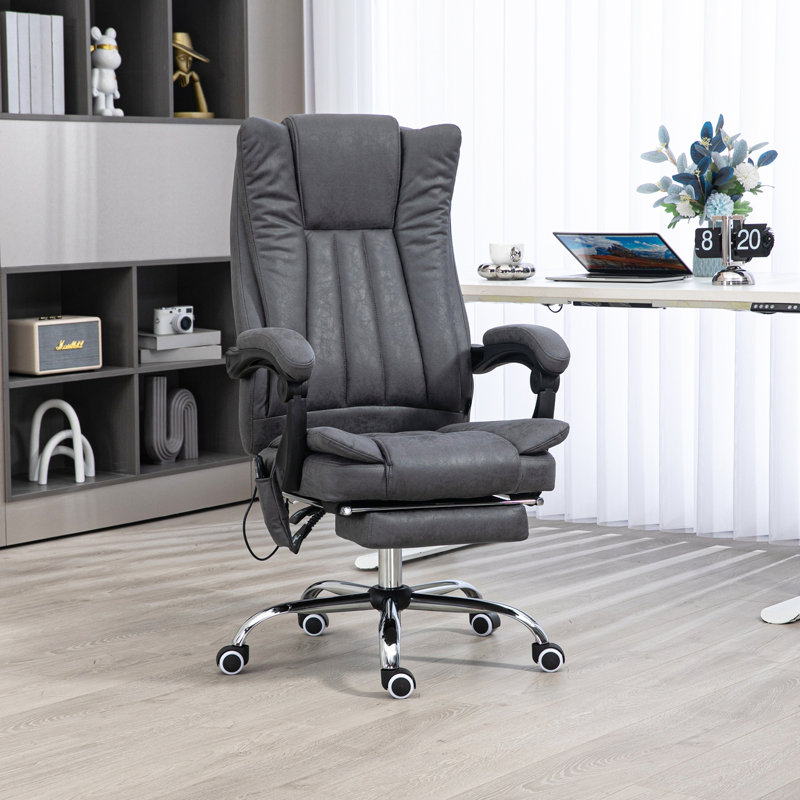Chaise de bureau en microfibre Vinsetto, Gris roche