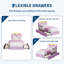 Structure de lit simple TG avec tête de lit et lumières DEL RVB, 2 tiroirs sous le lit, tête de lit réglable, sans sommier, gris velours-130632834-130632836