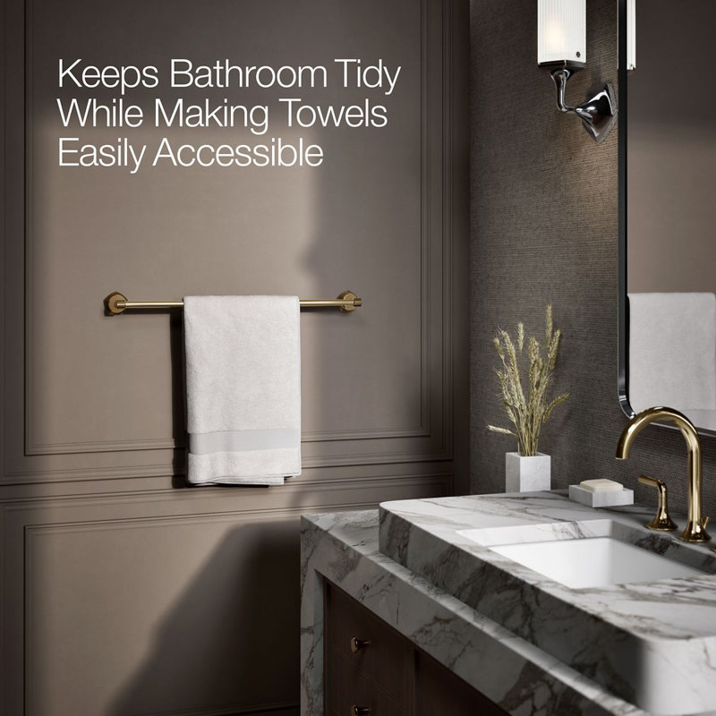Occasion Towel Bar, Vibrant French Gold, 2.31" H x 24" W x 3.5" D