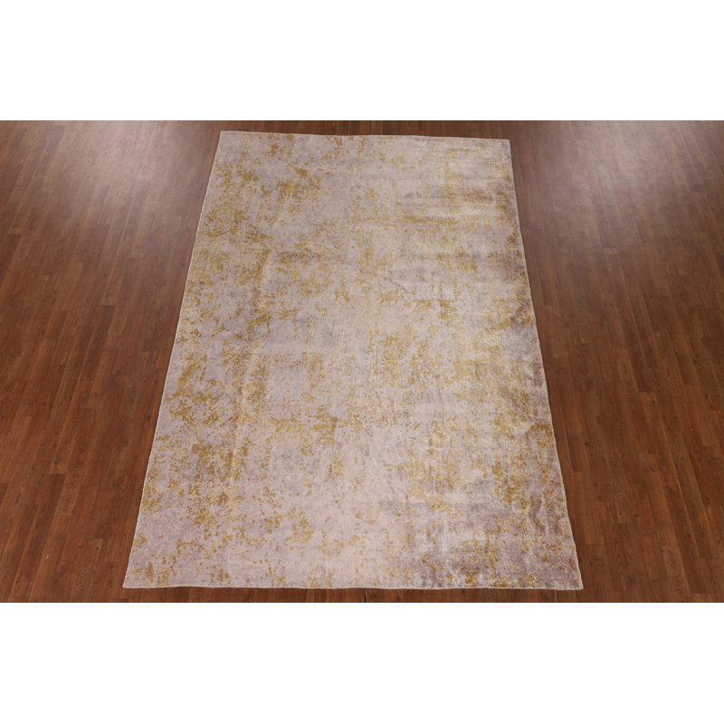 Tapis moderne fait à la main à motif abstrait