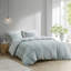 Housse de couette en coton pour lit double / grand, rayée et inversée avec conception de cravate intérieure pour lit double / grand, attaches de coin à imprimé diamant