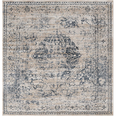 Arkeen Oriental Dark Blue/Beige/Ivory/Gray Area Rug