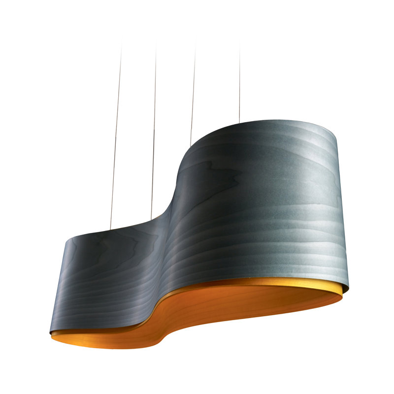 New Wave Pendant, E26, Red/Yellow