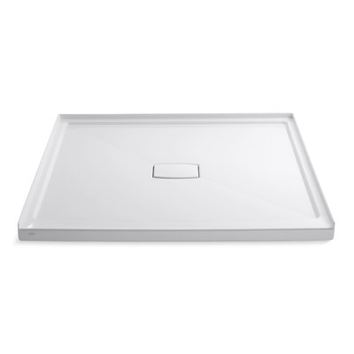 Archer 60" x 60" Single Threshold Acrylic Alcove Shower Base, Center Drain