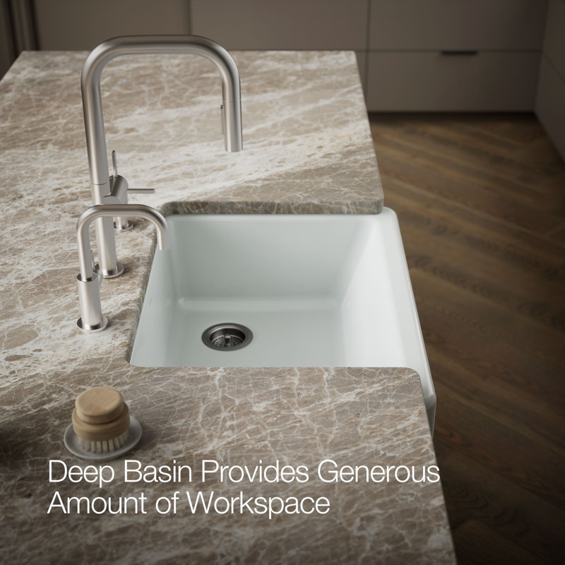 Whitehaven® 30" L x 22" W Farmhouse Kitchen Sink, Ice Grey