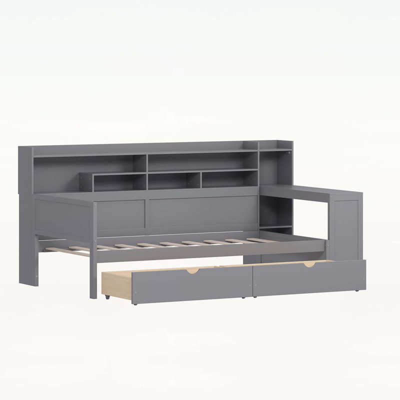 Versatile Daybed with Storage and Desk for Optimal Space Utilization, Twin