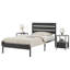 Ensemble de chambre à coucher de style campagnard industriel 3 pièces, lit plateforme simple avec 2 tables de chevet, cadre de lit en acier avec tête et pied de lit en bois rustique, table de chevet avec tiroir et station de charge, aucun sommier nécessaire-2040815763-2057732864