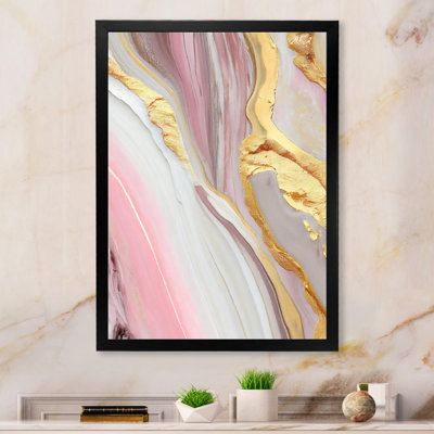 Pink And Gold Marble Abstract III - Abstract Marble Wall Art