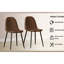 Ensemble de 4 chaises de salle à manger, chaises de style moderne, sièges rembourrés en cuir, chaise de cuisine en forme de cuillère avec pieds en métal, chaises de salle à manger pour cuisines de restaurant