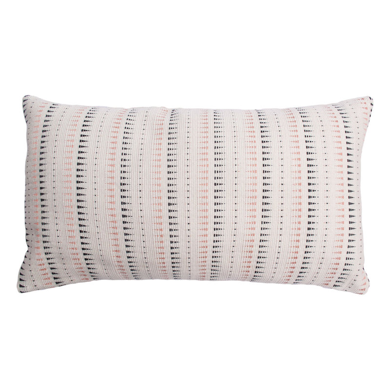 Lisbon Lumbar Pillow Cover, Black/White/Pink