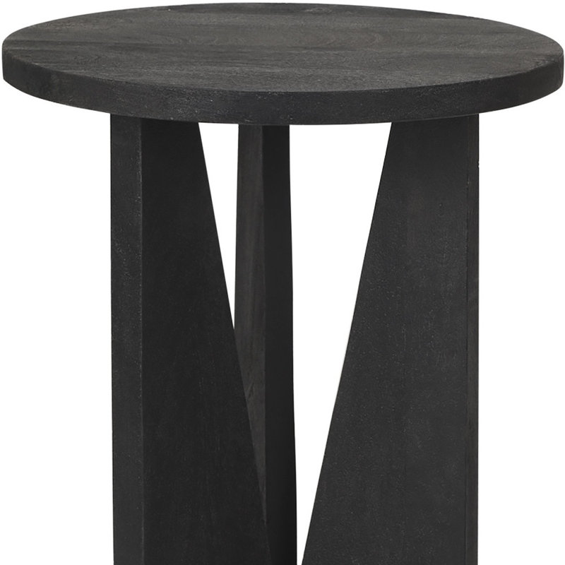 Table 18 po en bois massif noir et plateau