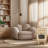 Robot Rotatable Storage Side Table - Modern MDF End Table With Swivel Base, Natural Finish, Compact Design For Living Room, Bedroom, Or Office