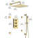 SlideLux 3-Function 12" Thermostatic Complete Rainfall Shower System with 4 Body Jets and Slide Bar