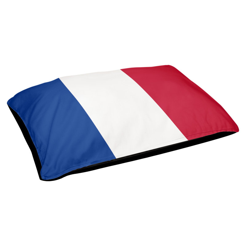 Coussin d'extérieur New York, Moyen (l 40 po x P 30 po x H 6,5 po), Bleu / blanc / rouge