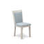 Chaises de salle à manger Monson Parsons - Chaises rembourrées en tissu de lin bleu bébé, ensemble de 2, lin brossé blanc-888252468-888252469