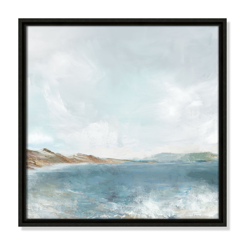 Echoes in Blue Print par PI Studio, H 17,5 po x l 17,5 po, Flottant espresso