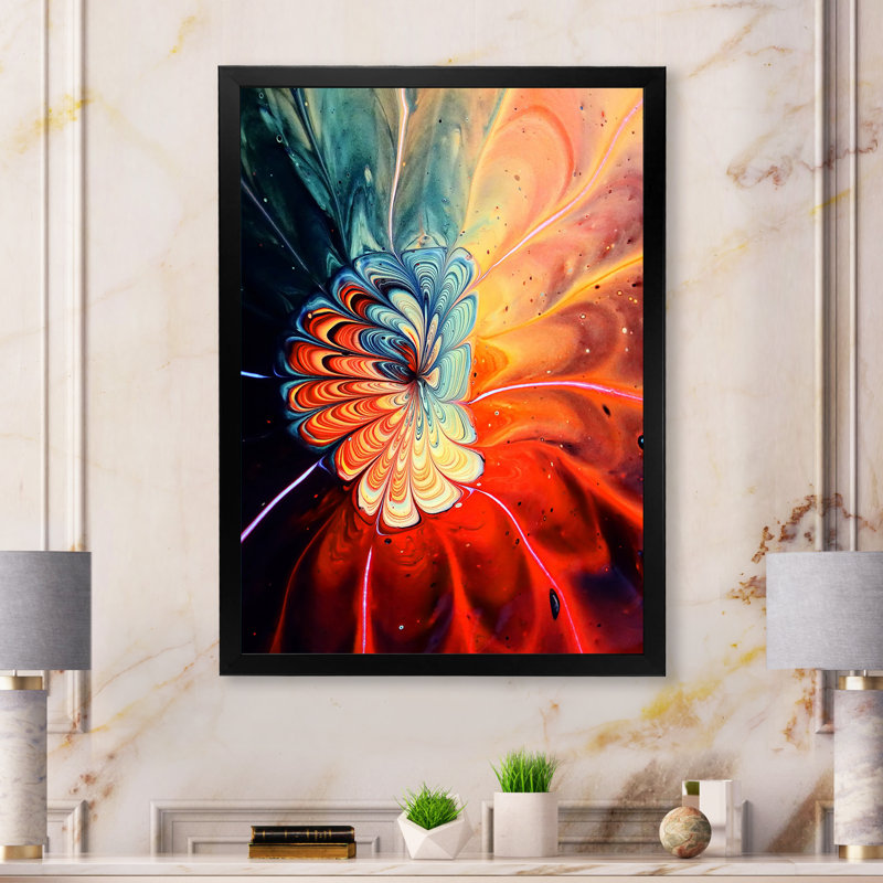Colorful Mixed Abstract Fluid XIII Colourful Mixed Abstract Fluid XIII - Painting on Canvas, Black Picture Framed Canvas