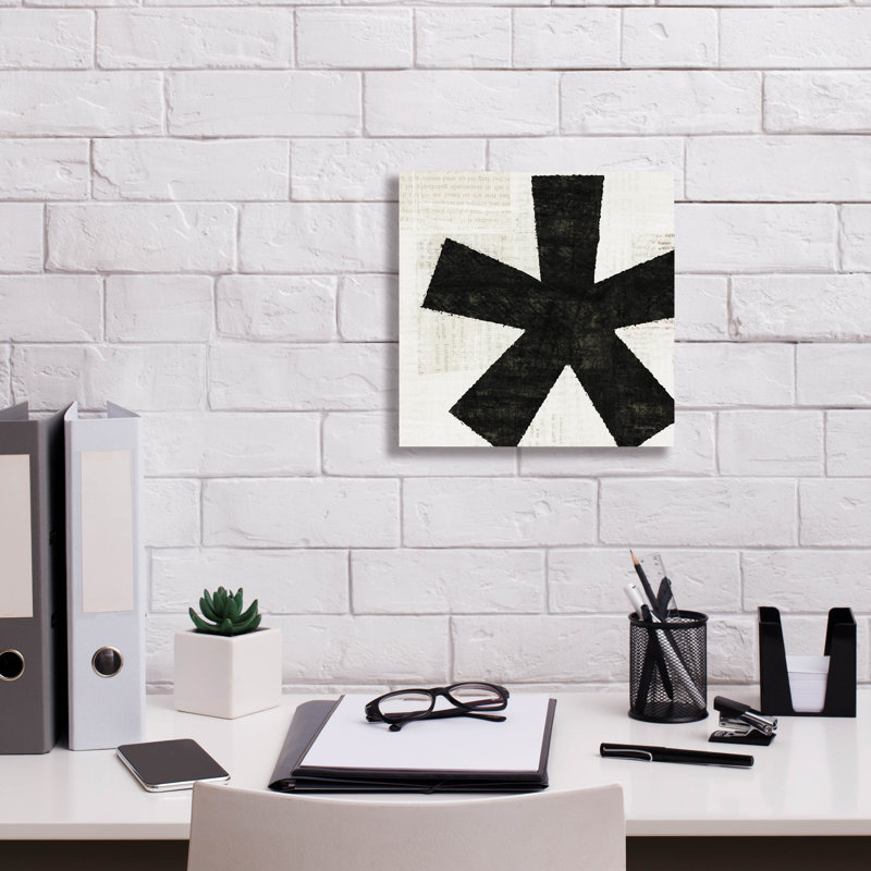 Art mural sur toile P ponctué noir 7 pi par Michael Mullan, H 12 po x l 12 po x P 0,75 po