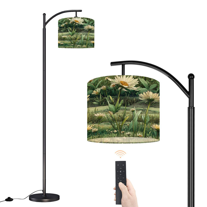 Lampe sur pied Arc Wildflowers Green Leaves