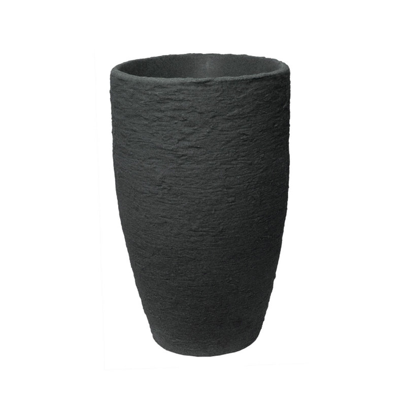 Callan Tall Double Walled Pot Planter, 28.5" H x 17.5" W x 17.5" D, Black