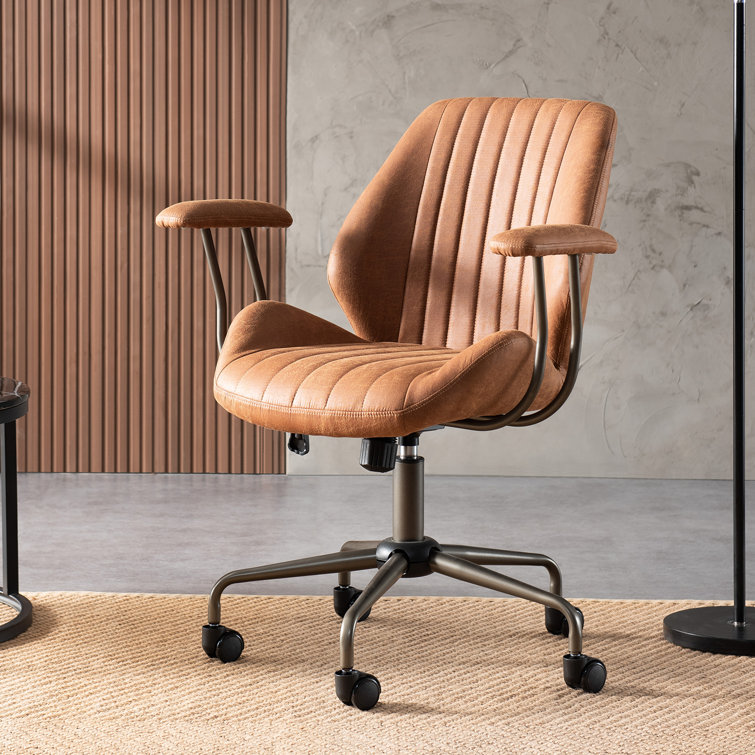 Rayniya Brown Leather Task Chair