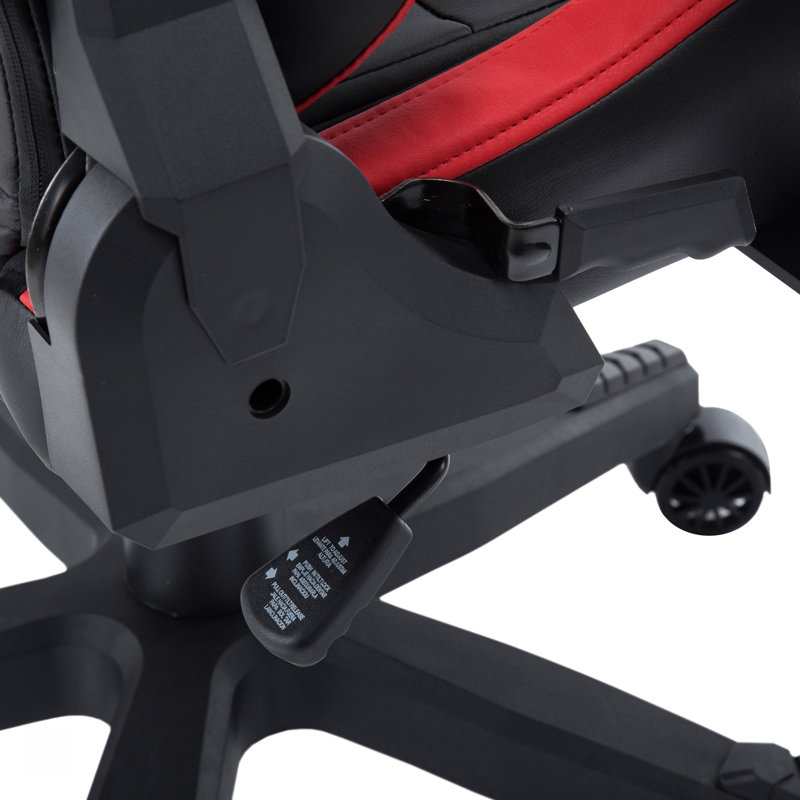 Red and Black Ergonomic PU Leather Gaming Chair with Lumbar Support