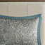 Ensemble de couvre-lit 5 pièces en jacquard avec coussins grand sarcelle-117539269