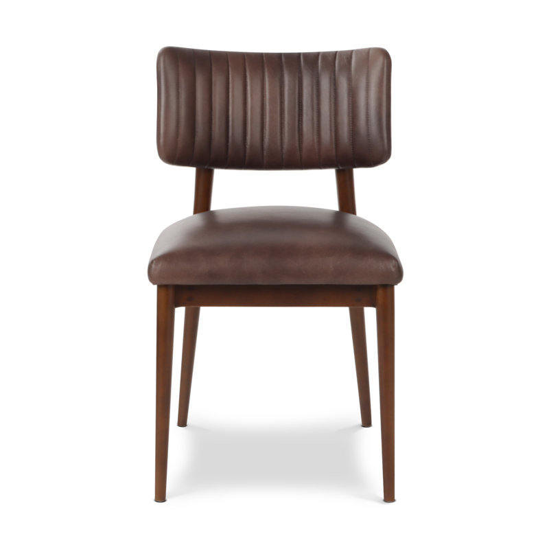 Chaise en cuir véritable Bask, Brun antique