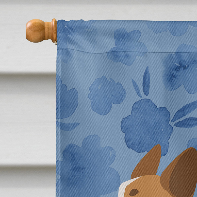 Caniche en polyester à 2 côtés 40 x 28 po standard welcome drapeau maison, Corgi