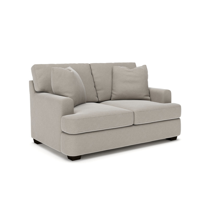 Emilio Upholstered 65'' Loveseat, Drusky Linen Sustain® Basketweave