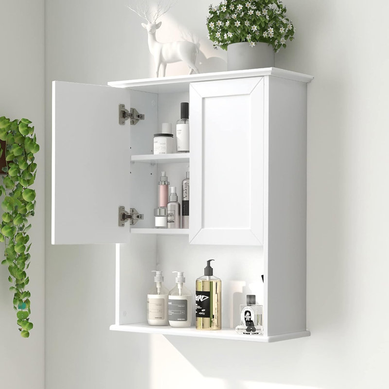 Rangement pour salle de bain Derrel, Blanc