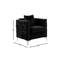 Chaise en velours noir haut de gamme avec 1 coussin Everly Quinn