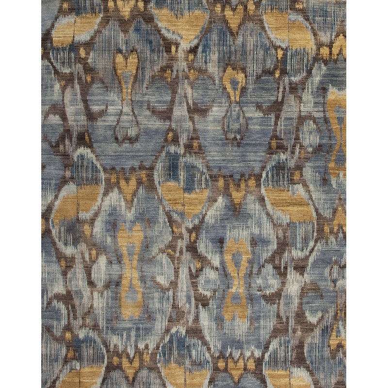 Jazz Hand Knotted Wool Area Rug, Rectangle 4' x 6', Fusion Cocoa