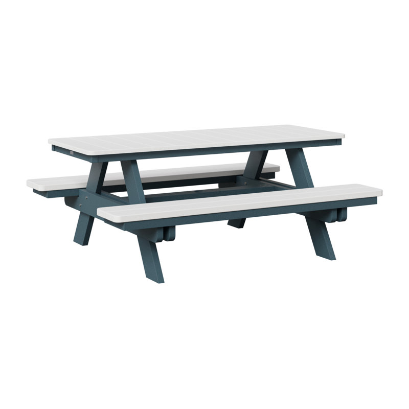 Table de pique-nique rectangulaire Berlin Gardens Ada, Ardoise / blanc