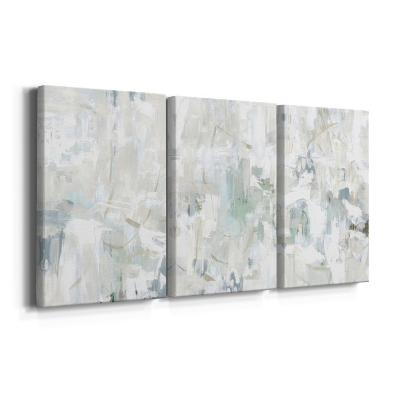 Impasto Poem I - Toile tendue avec châssis sur mesure - 3 pièces, H 12 po x l 24 po