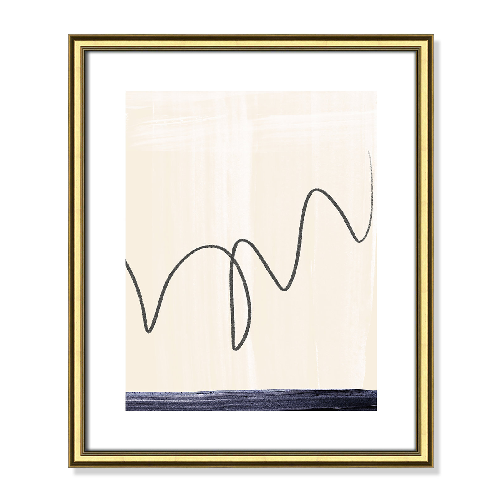 Tigerlily "Departured II" Painting, 20.25" H x 17.25" W x 0.88" D, Gold Framed Paper