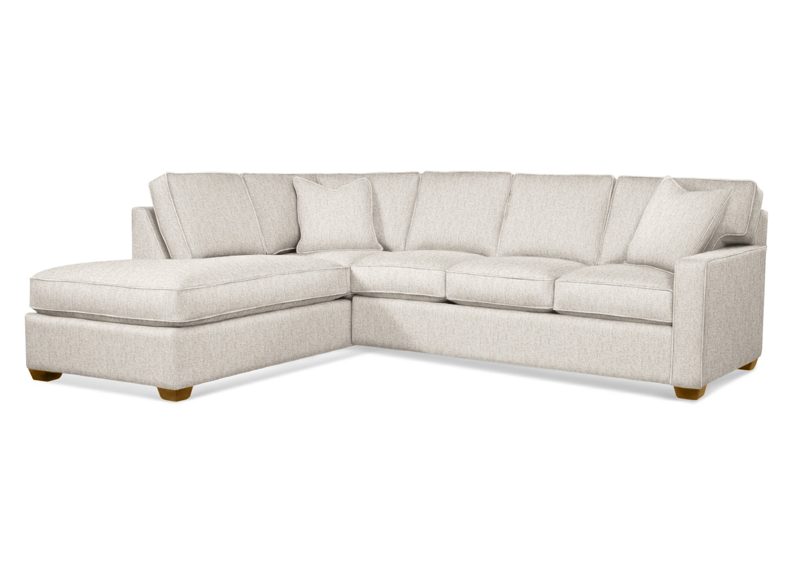 Ellora Upholstered Chaise L-Sectional, Havana, Left Hand Facing, Snow Crypton Performance; 0884-91