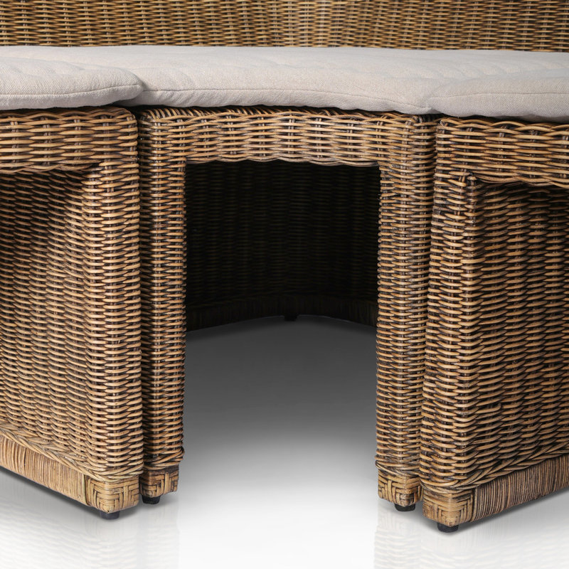 Senna L-Shape Dining Banquette, 32.5"H x 132.25" W x 83.25" D, Right Hand Facing